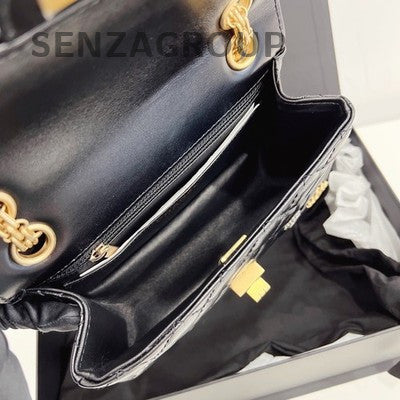 Chanel Quilted Mini Black Caviar Leather Chain Crossbody Bag Classic