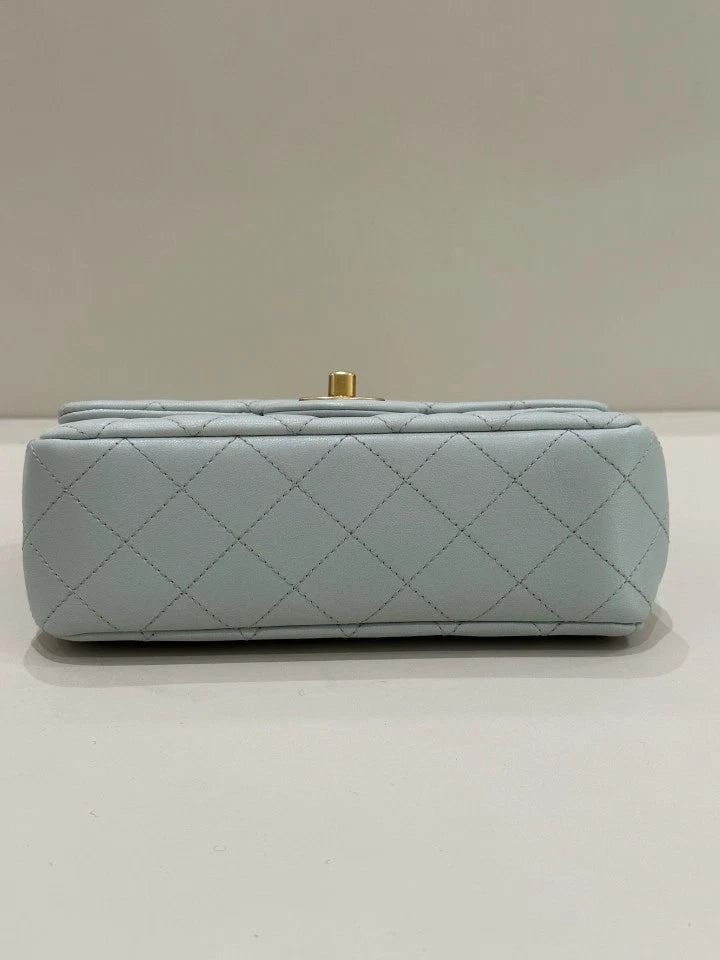 CHANEL Grey CF Mini Crossbody Shoulder Bag For Women