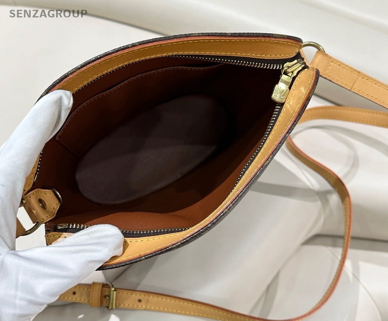 Louis Vuitton Monogram Shell Crossbody Shoulder Bag Women Brown