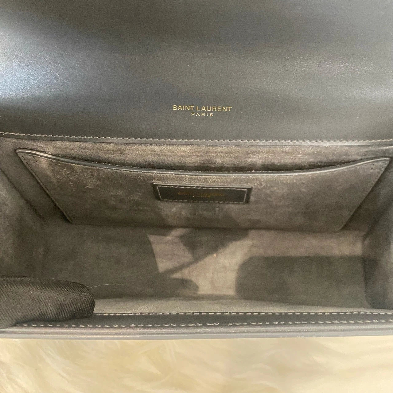 YSL Saint Laurent Kate Tassel Chain Shoulder Crossbody Bag Black Gold