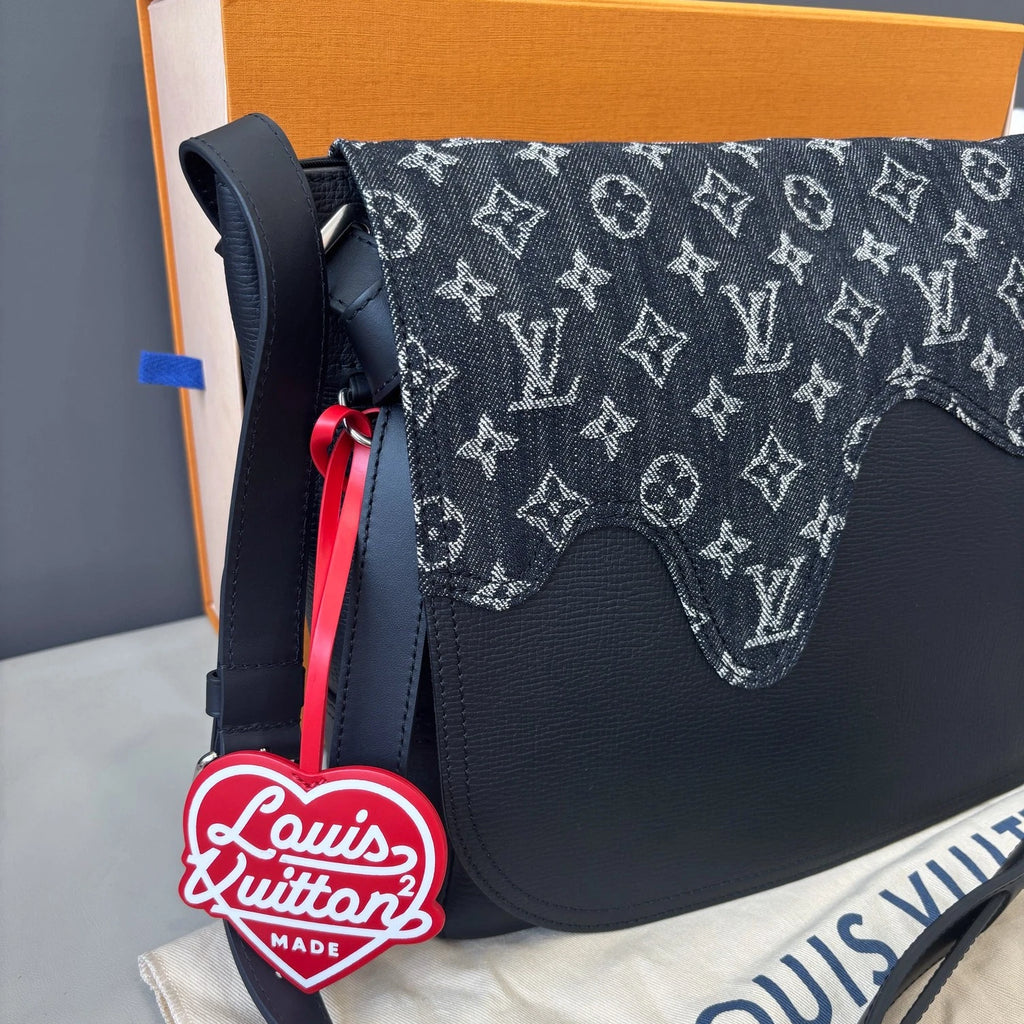 Louis Vuitton × Nigo Besace Tokyo Denim Monogram Shoulder Crossbody Black SHW