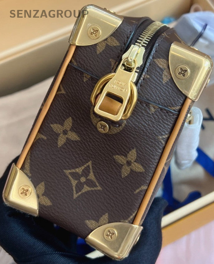 Louis Vuitton Soft Trunk Monogram Mini Chain Shoulder Bag Crossbody Brown Women
