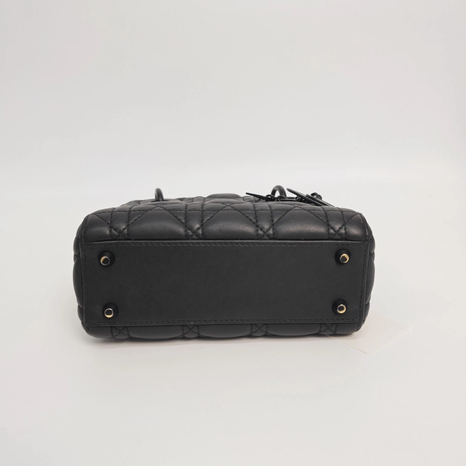 Dior Lady Dior Lambskin Black Top Handle Excellent