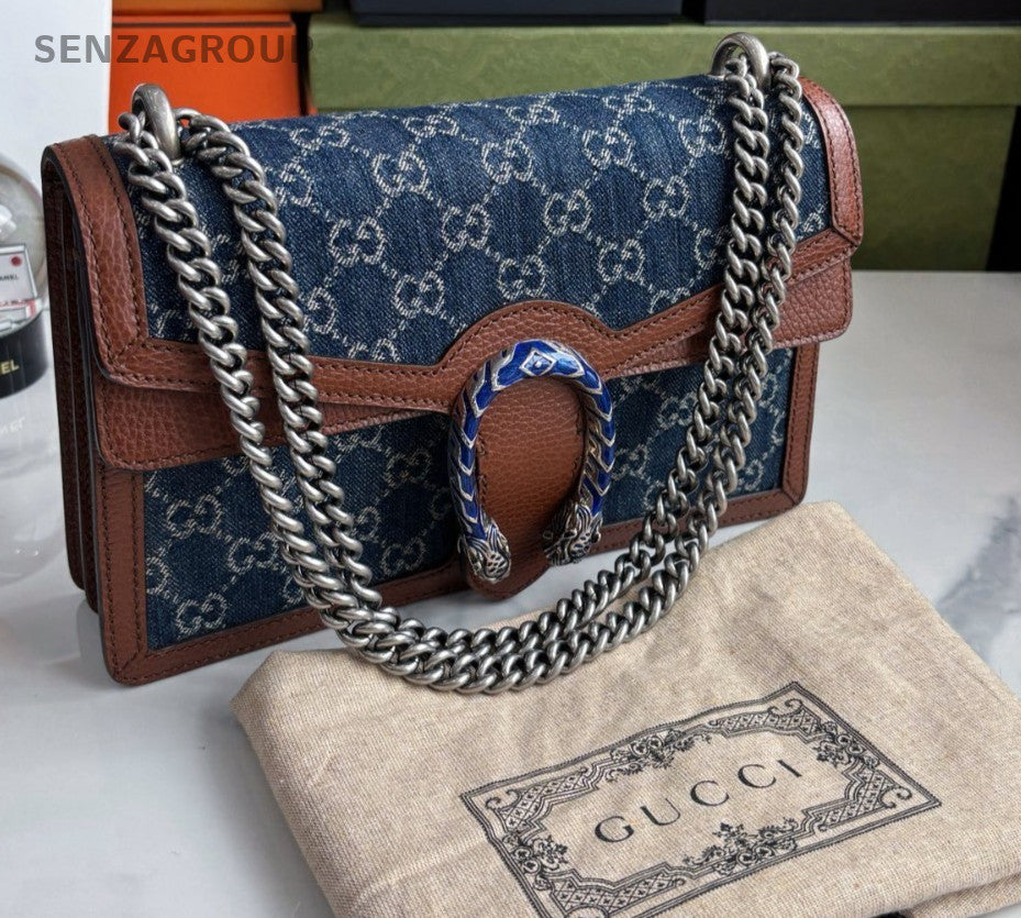 GUCCI Dionysus Denim Medium Shoulder bag Crossbody Almost brand new