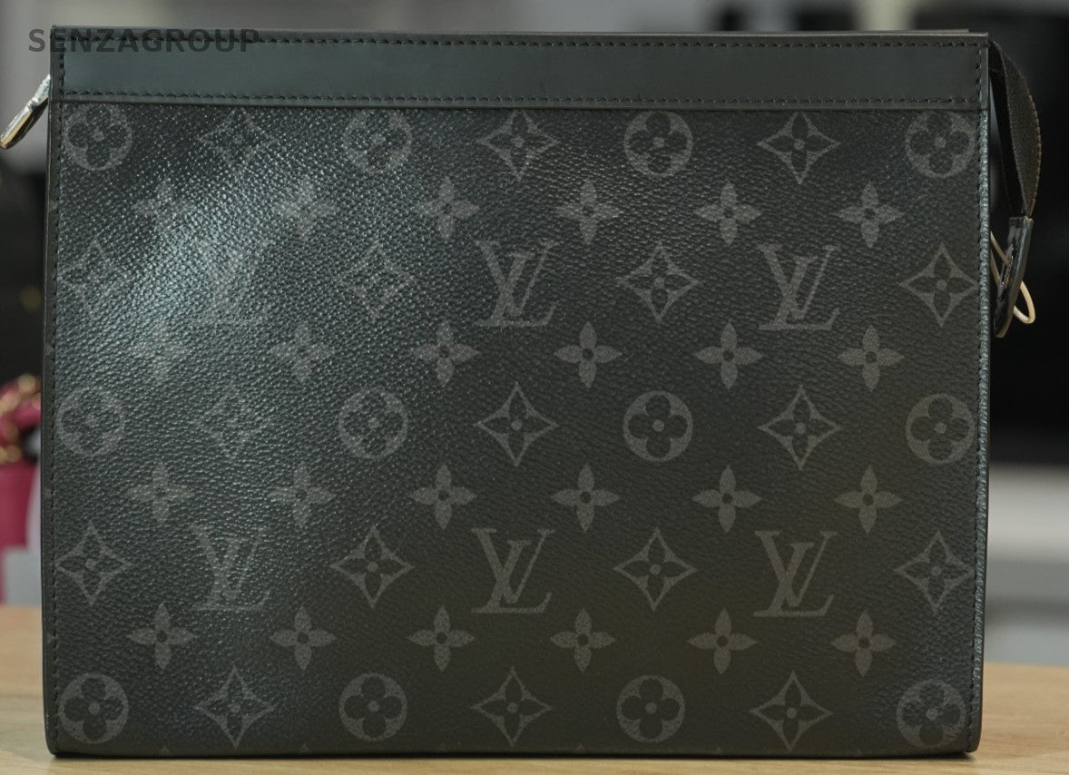 Louis Vuitton Black Monogram Clutch Handbag