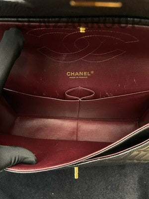 Chanel Classic Flap Jumbo Black Gold Quilted Chain Shoulder Bag
