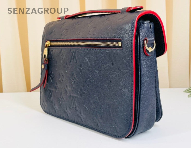 Louis Vuitton Pochette Métis Monogram Empreinte Shoulder Handbag Navy