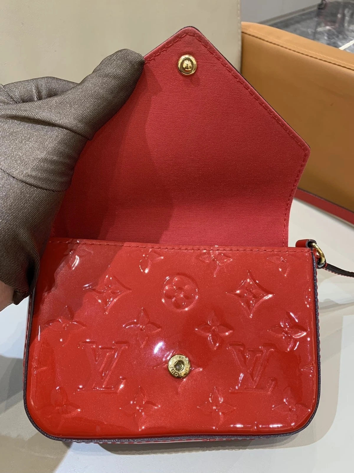 Louis Vuitton Red Patent Leather Crossbody Bag For Women