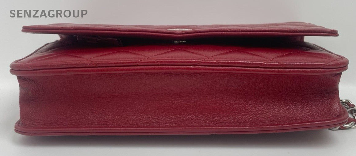 Chanel woc Diamond Shoulder Crossbody Bag Red Women