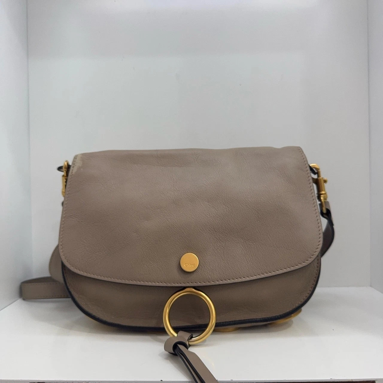 Chloe Leather Women Elephant Grey Shoulder Crossbody Bag