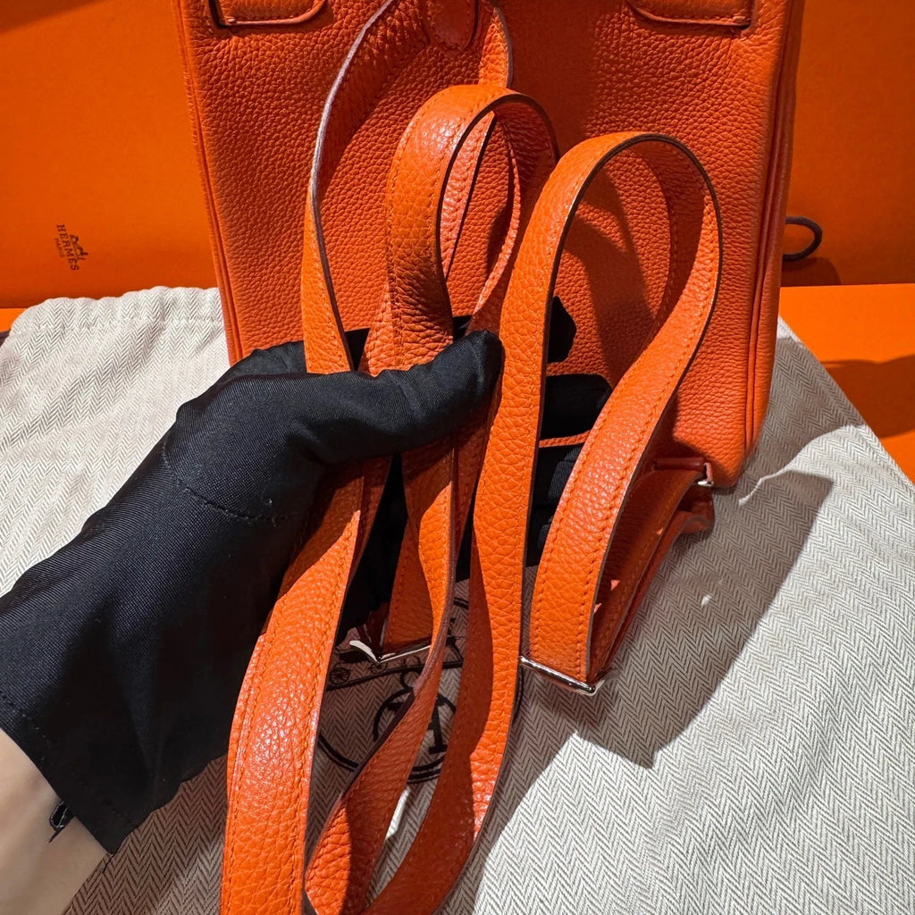 Hermes Kelly Ado Orange TC Leather Backpack For Women