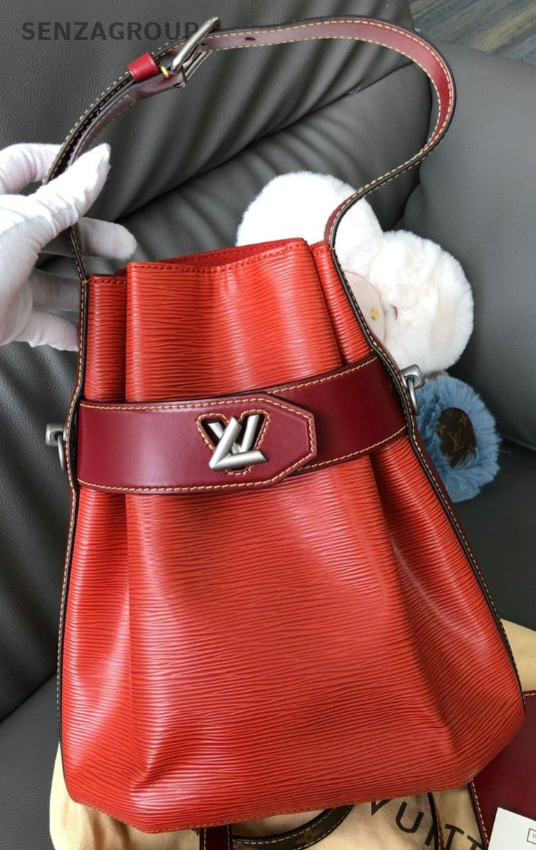 Louis Vuitton Twist Bucket Top Handle Epi Leather 2way Shoulder bag Women Red