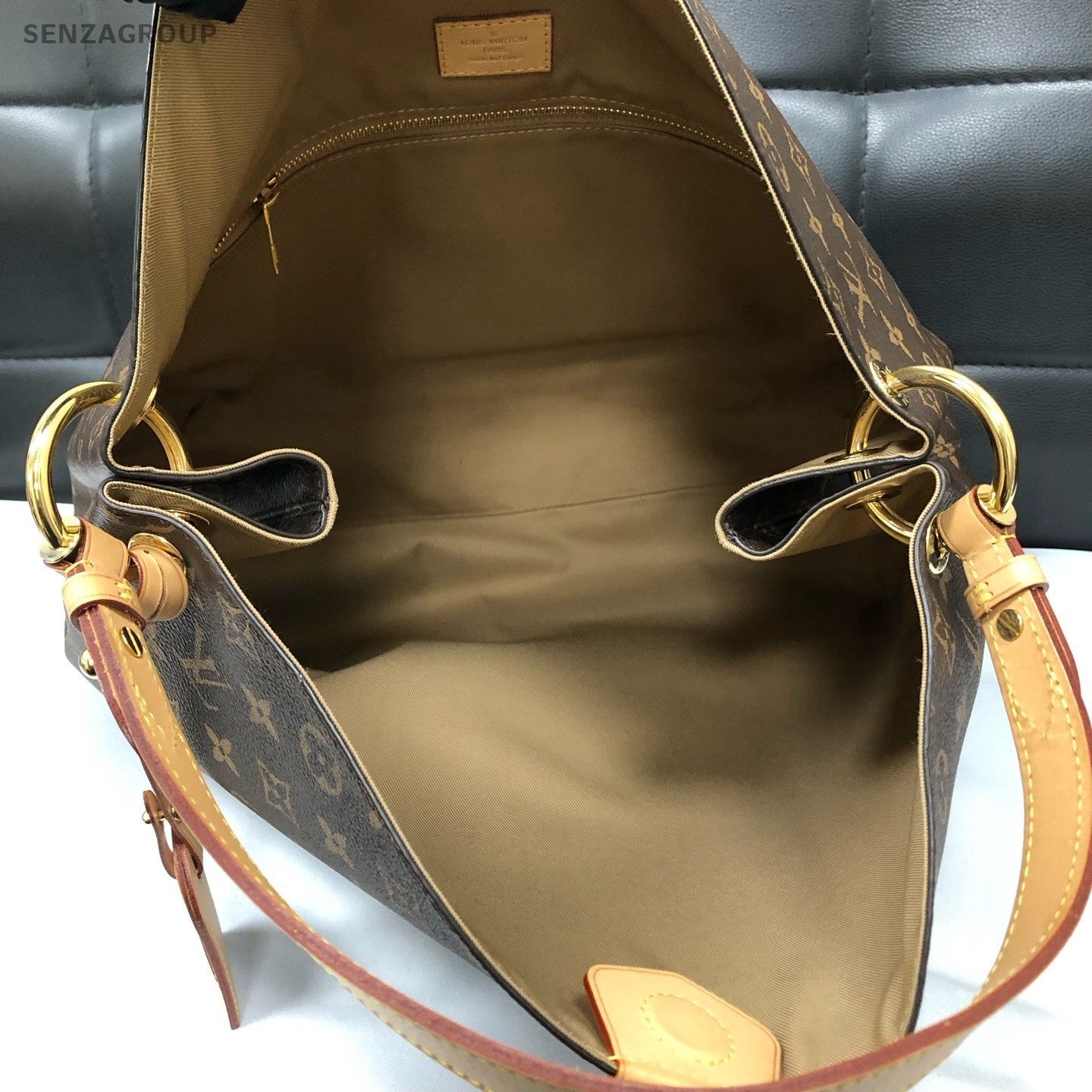 Louis Vuitton Graceful Monogram Tote Shoulder Bag Brown Gold Women Classic