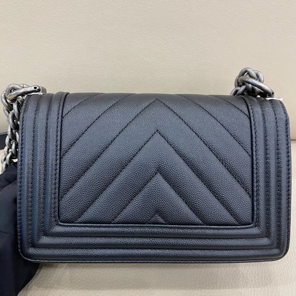 CHANEL LeBoy Small Black Leather Shoulder Bag For Women