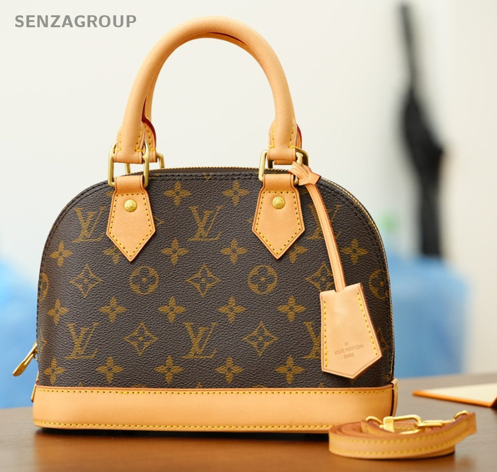 Louis Vuitton Alma bb Monogram Top Handle 2way Shoulder Handbag Women Brown