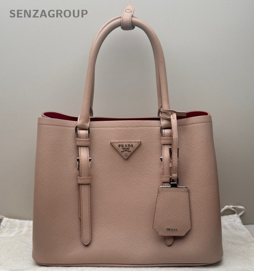 PRADA SAFFIANO PM Top Handle Handbag Nude pink Women Classic