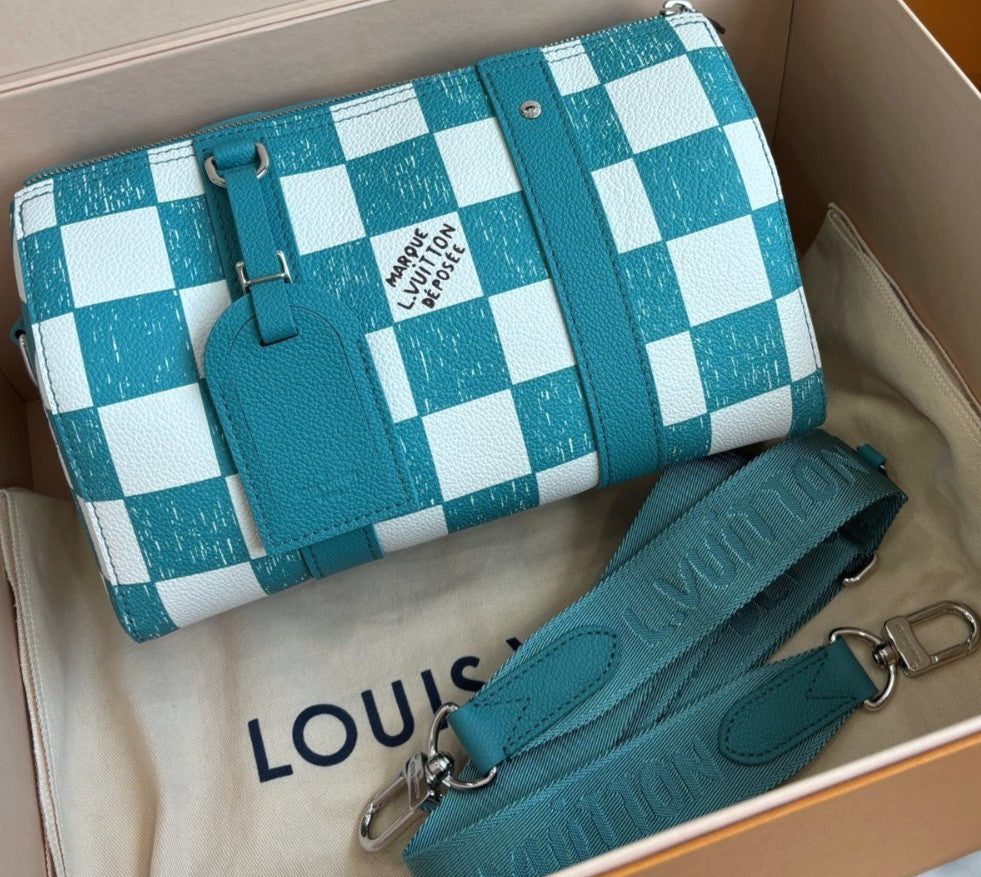 Louis Vuitton City Keepall Damier Shoulder Crossbody Bag Green Almost Brand New