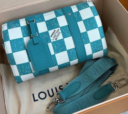 Louis Vuitton City Keepall Damier Shoulder Crossbody Bag Green Almost Brand New