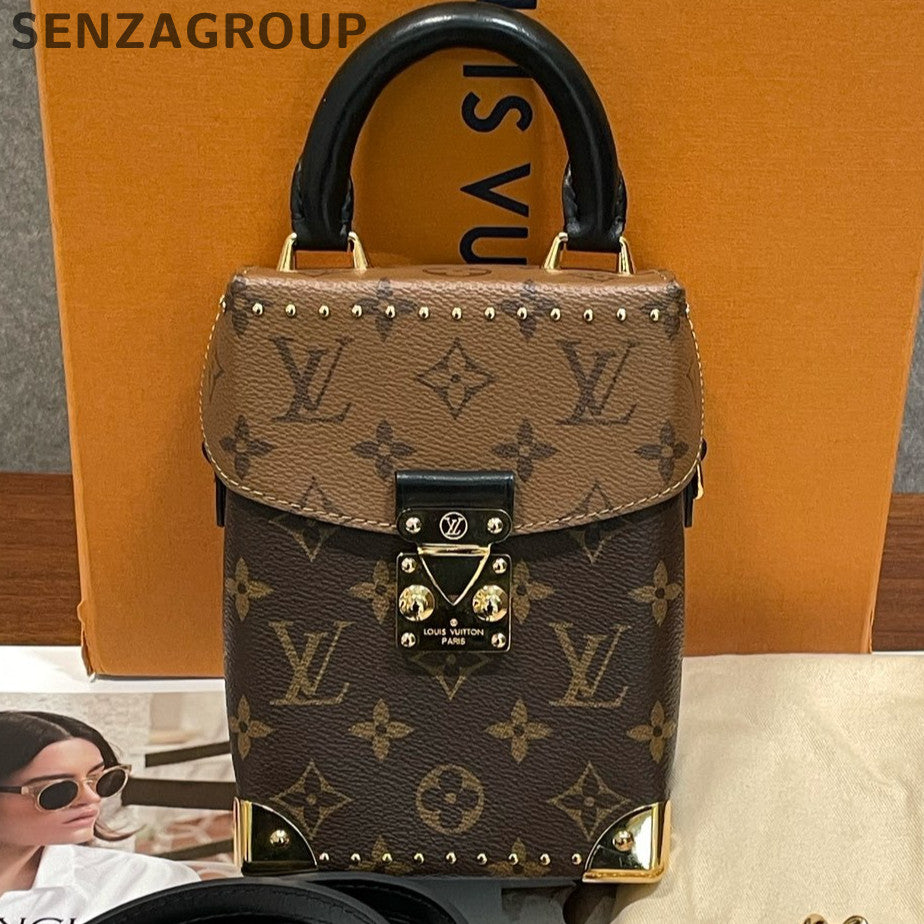 Louis Vuitton Monogram Camera Bag Brown Gold Buckle Women's Classic