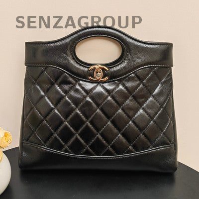 Chanel 31 Bag Black Quilted Lambskin Gold Hardware Classic Women's Tote