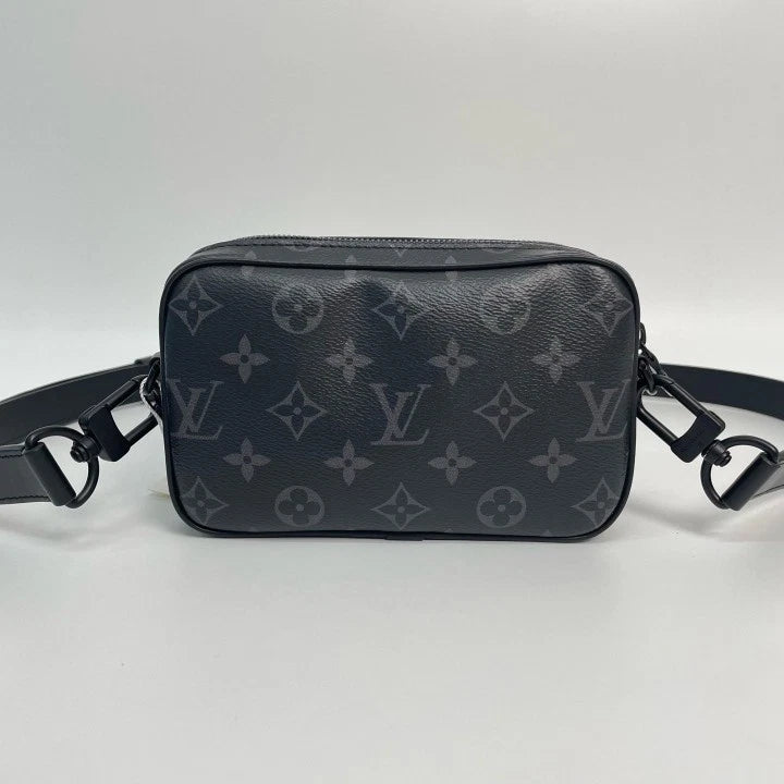 Louis Vuitton Black Monogram Eclipse Alpha Nano Camera Crossbody