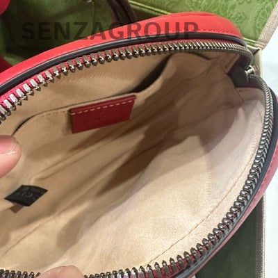 Gucci Red Waist Bag with Gold Buckle - Classic Fashion for Women