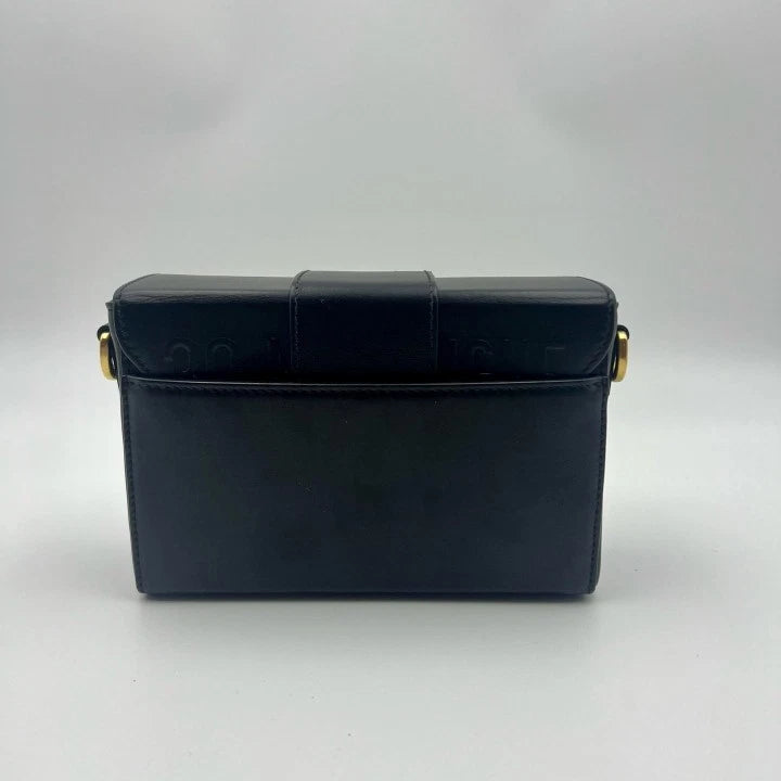 Dior Montaigne Box Mini Black Gold Shoulder Crossbody Bag For Women