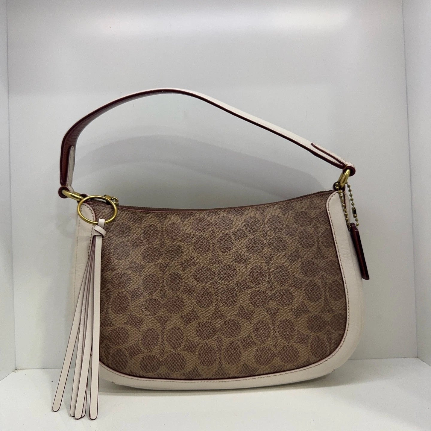 COACH Signature Canvas Sutton 28 Handbag Shoulder Crossbody Women