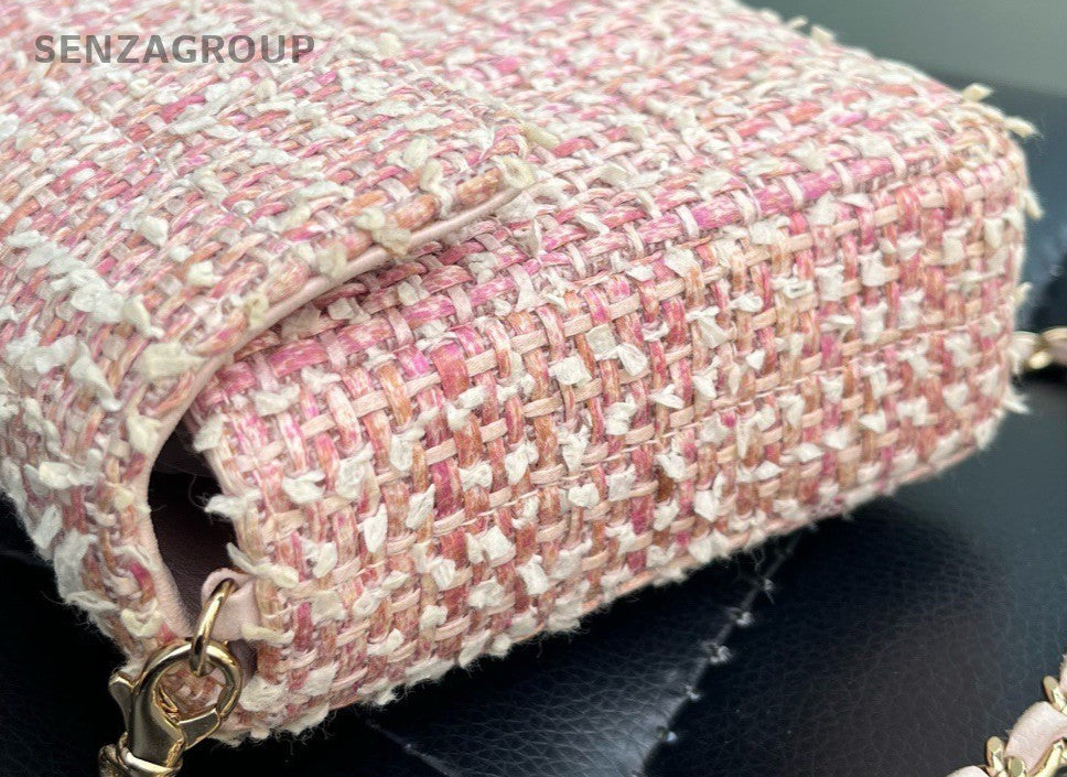 Chanel Classic Flap Chain Shoulder Bag Pink Gold Women Vintage Designer