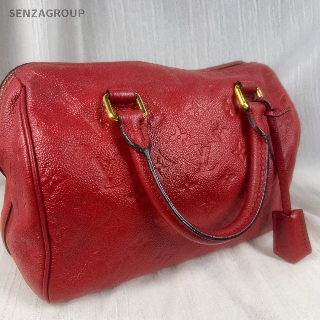 Louis Vuitton Speedy30 Monogram Empreinte 2way Shoulder Handbag Women Red