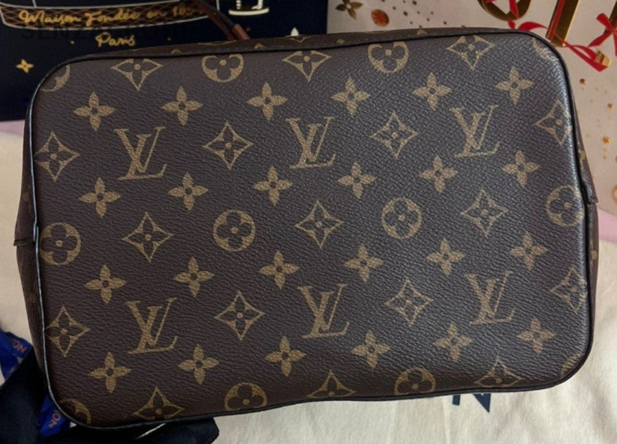 Louis Vuitton Monogram Bucket Shoulder Bag Brown Gold Used Women Classic