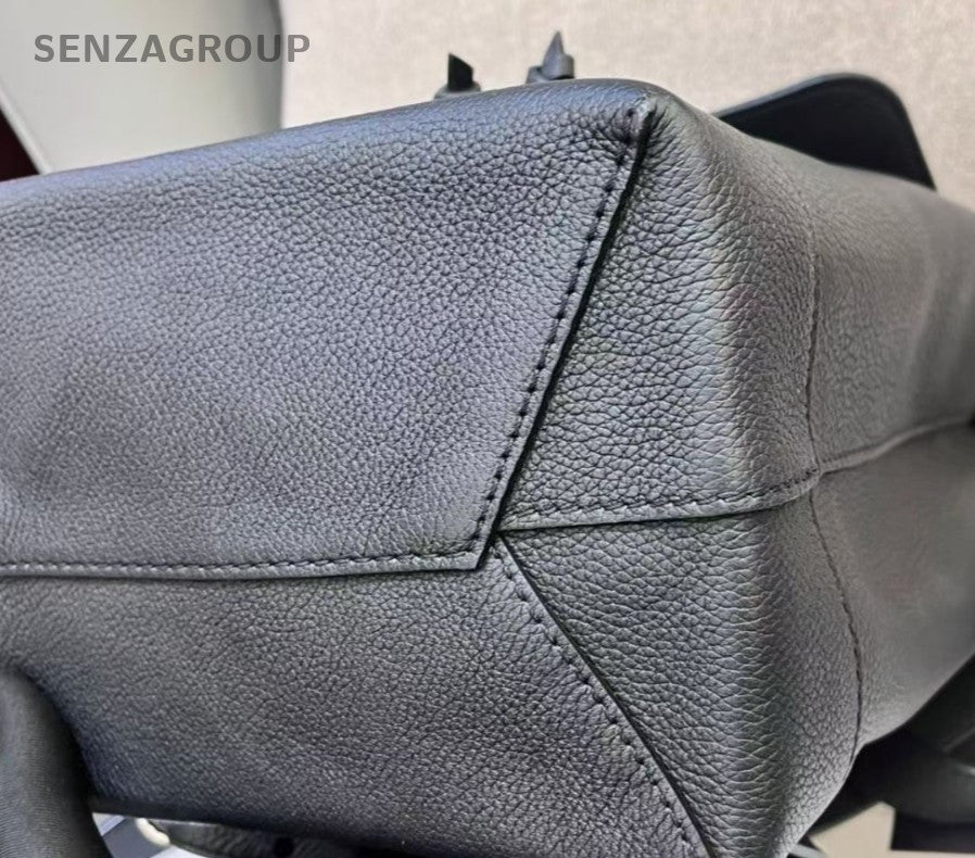 Louis Vuitton Lockme Calfskin Backpack Black Silver Unisex Adults Classic
