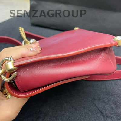 Chanel Red Quilted Classic Flap Bag Gold Hardware Chain Strap