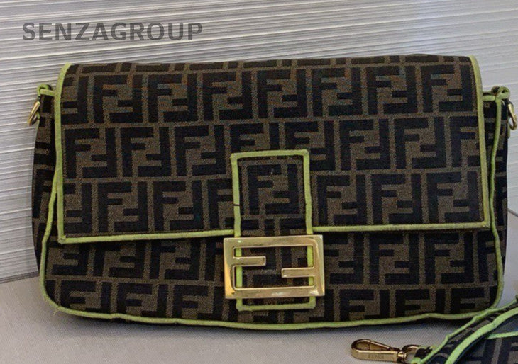 Fendi Vintage 2Way Shoulder Bag Crossbody Brown Gold Used Women Classic