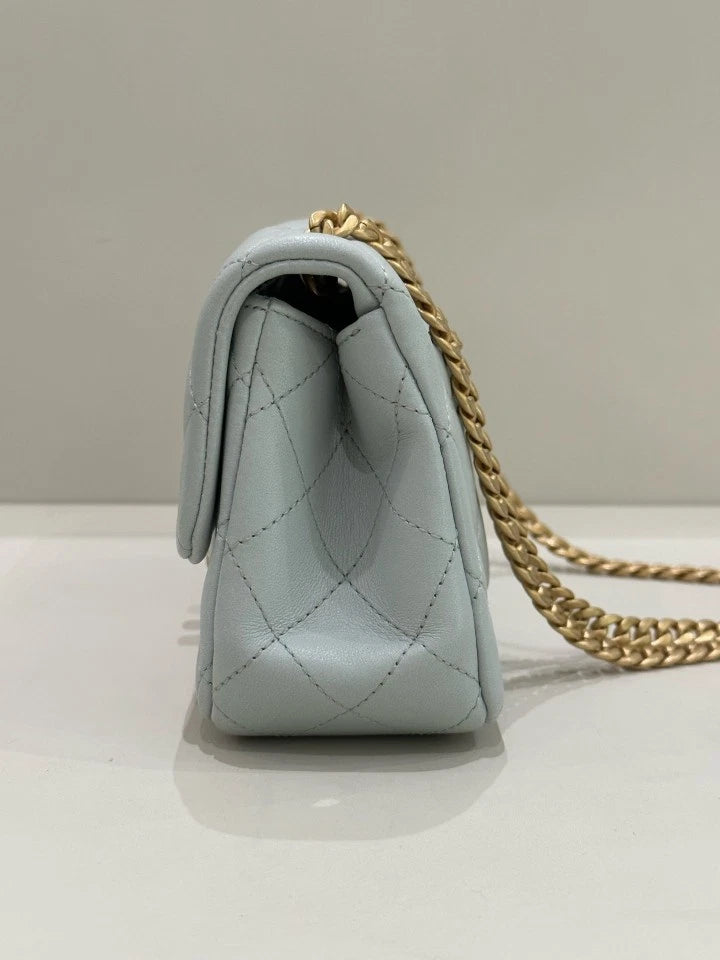 CHANEL Grey CF Mini Crossbody Shoulder Bag For Women
