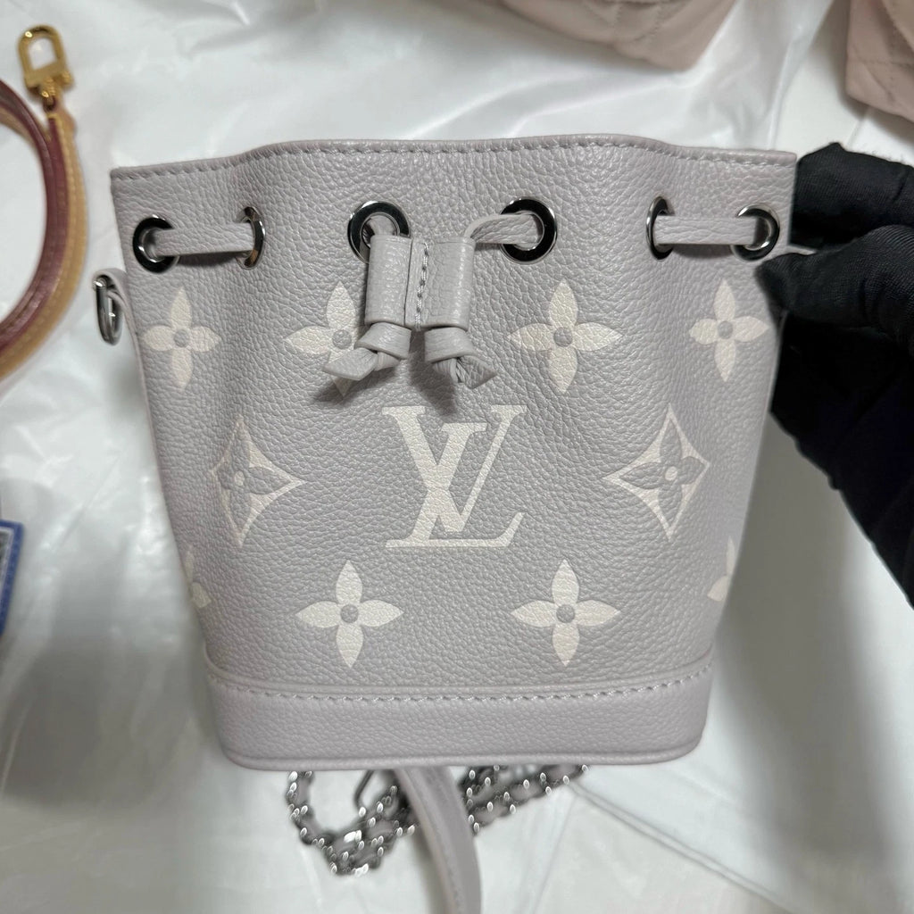 Louis Vuitton Canvas Taro Purple Nano Bucket Bag For Women