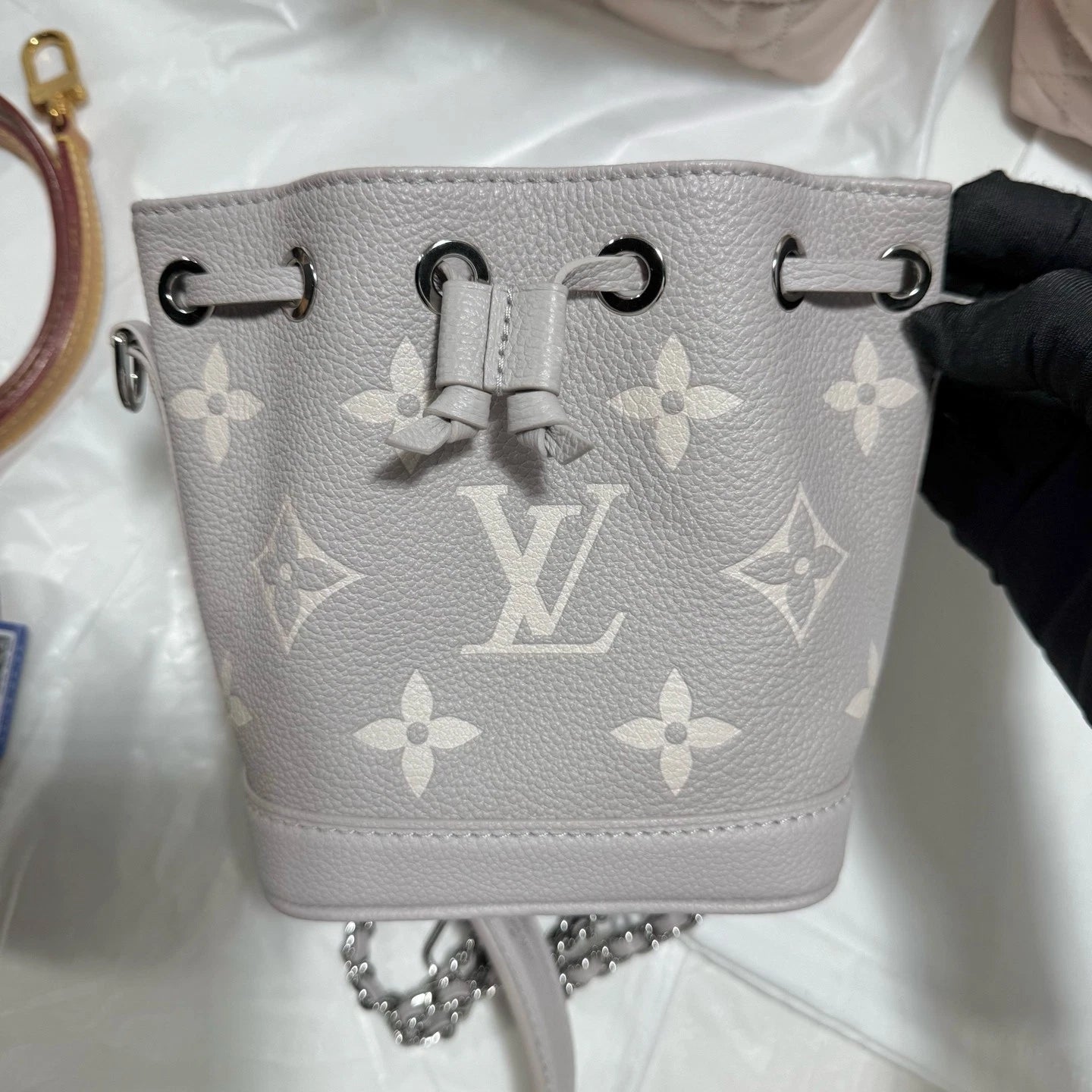 Louis Vuitton Canvas Taro Purple Nano Bucket Bag For Women