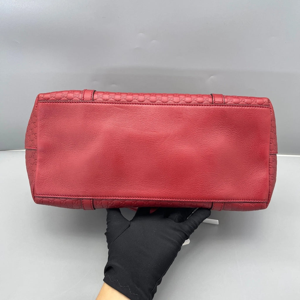Gucci Red Leather Dumpling Top Handle Bag For Women