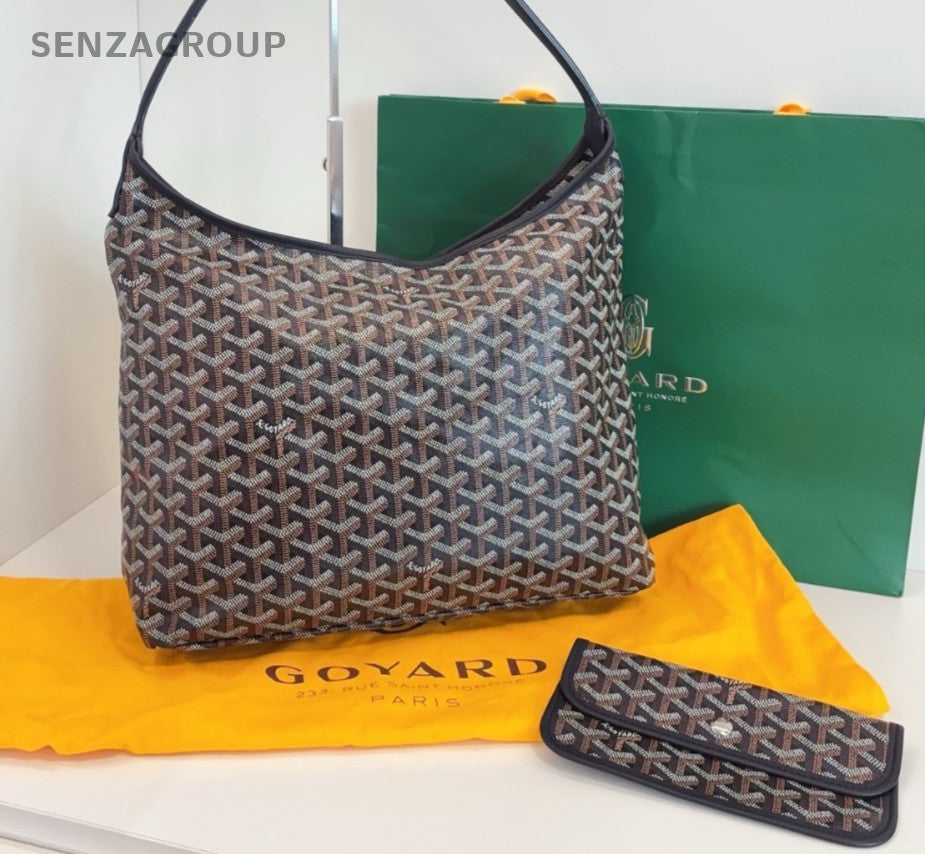 Goyard Boheme Hobo Shoulder Bag Black Silver Women Classic