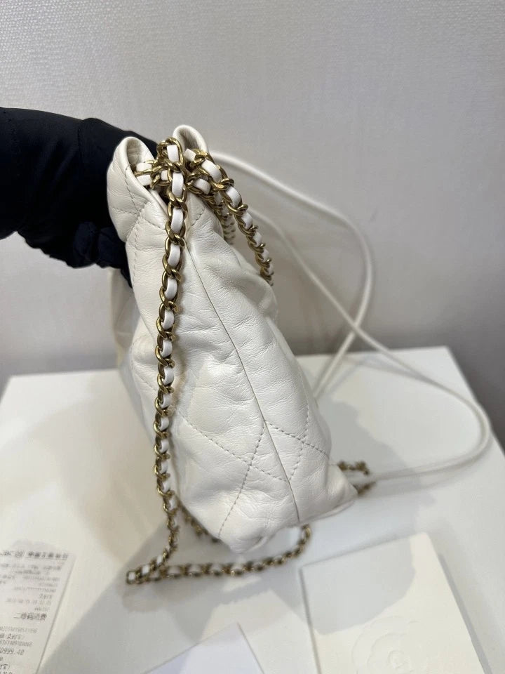 Chanel 22Bag Mini White Crossbody Handbag For Women