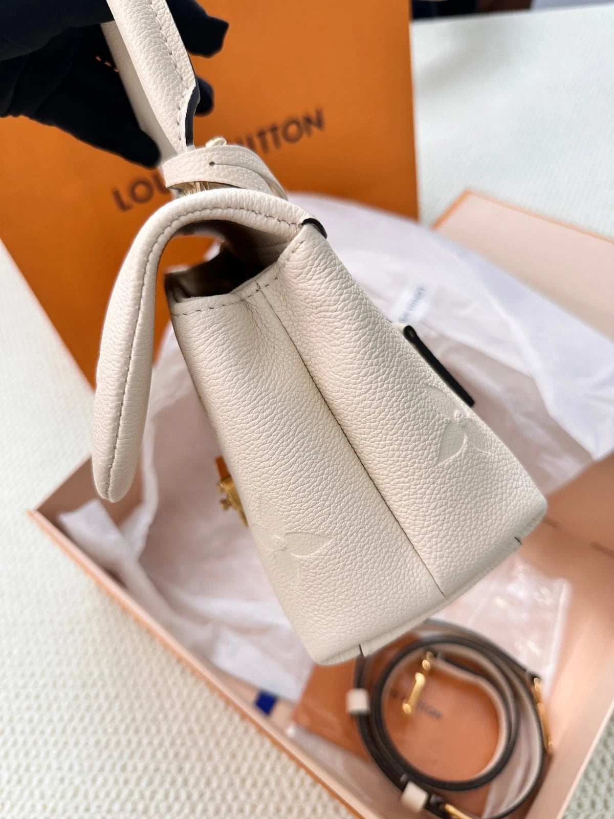 Louis Vuitton Madeleine Nano White Handbag Crossbody Bag Women