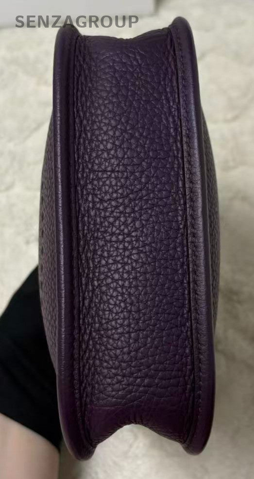 HERMES Evelyne Mini Shoulder Bag Crossbody Purple Silver Used Women Classic