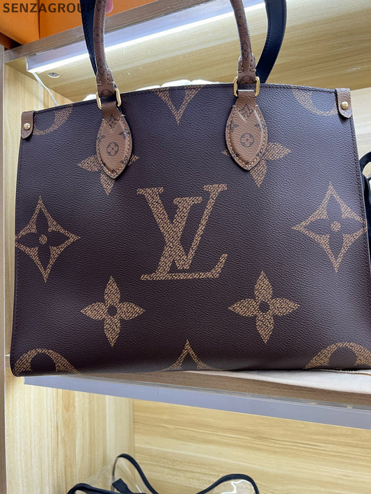 Louis Vuitton Onthego MM Monogram Tote Shoulder Bag Women Classic