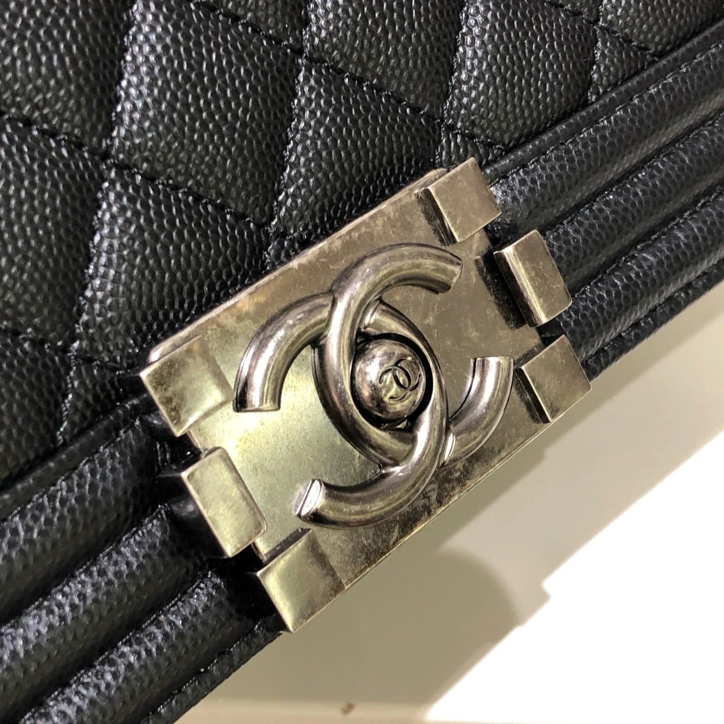 CHANEL Leboy Medium Black Silver Shoulder Bag for Women