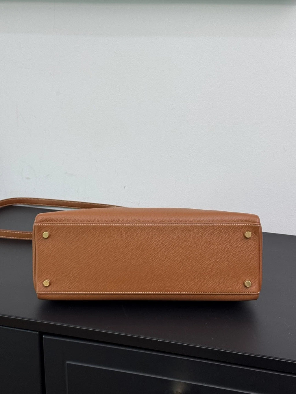 Authentic Hermes Kelly 32 Courchevel Tote Top Handle Crossbody Bag Brown GHD