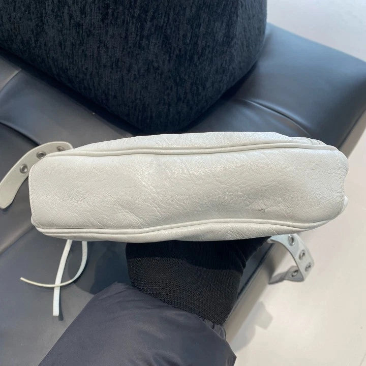 Balenciaga Le Cagole Mini Shoulder Bag White Silver Used Women Classic D