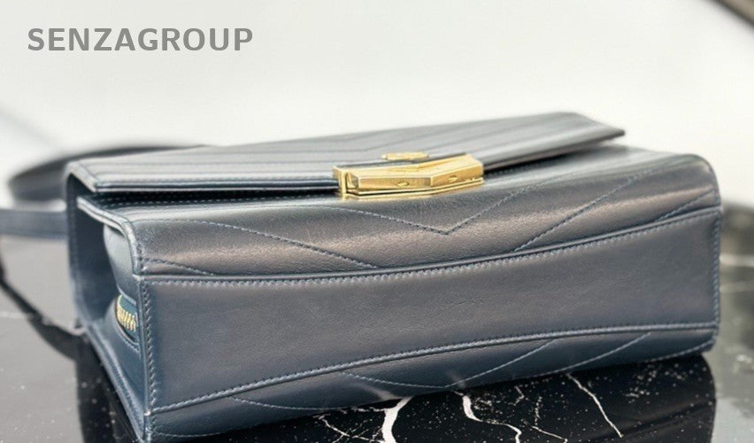Chanel Envelope Bag Calfskin Shoulder Bag Women Blue