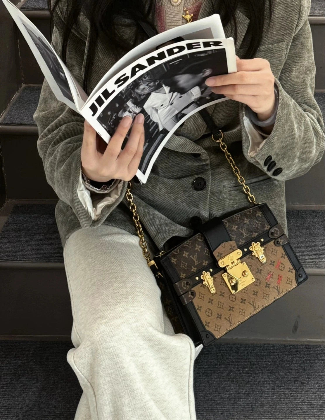 Chip Version Louis Vuitton Soft Trunk Clutch Monogram Canvas Shoulder Crossbody