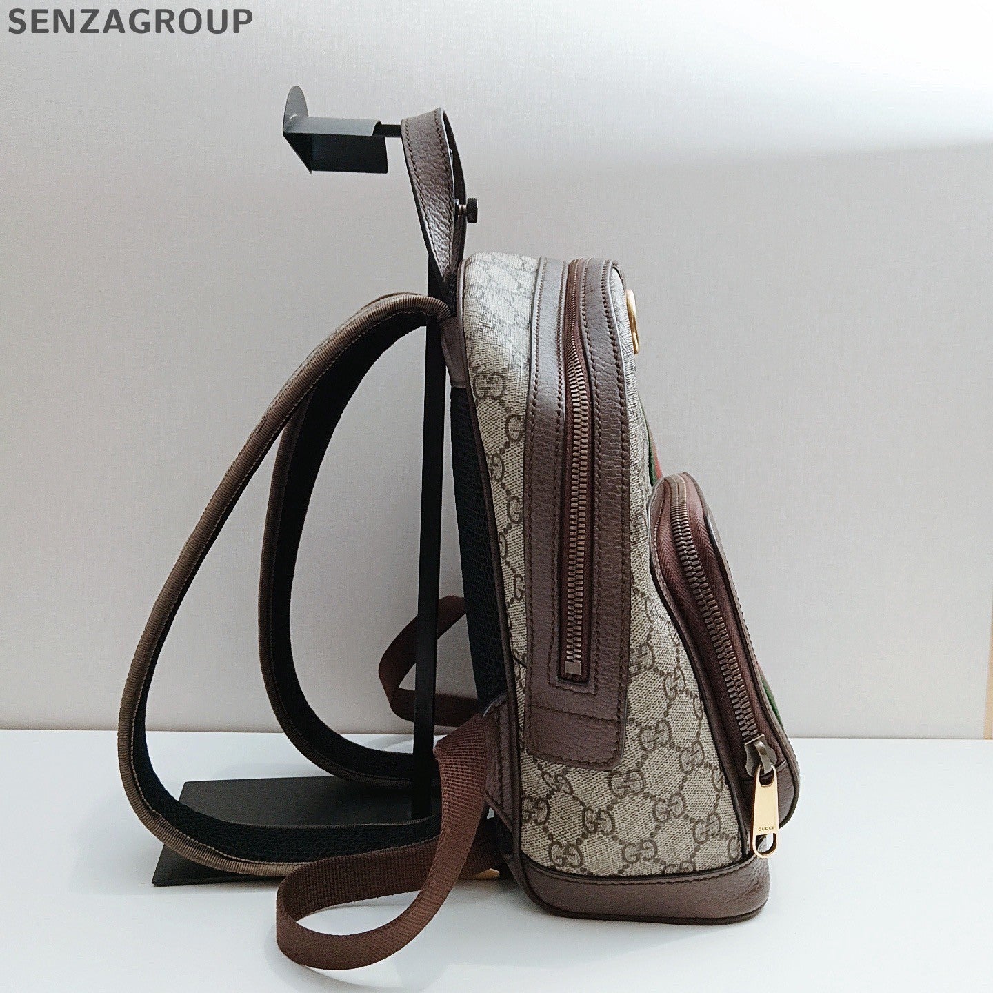 Gucci Ophidia PM Backpack Brown Gold Unisex Adults Classic