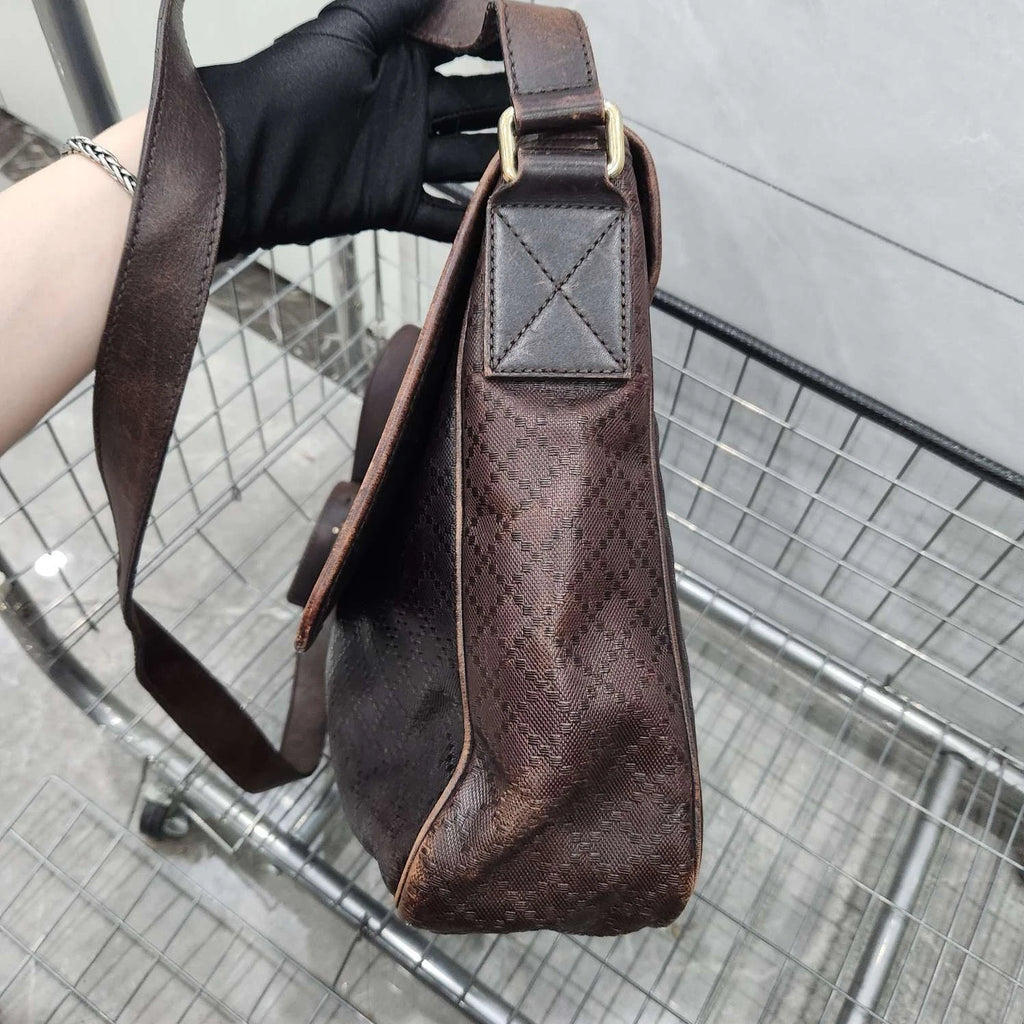 Gucci Brown Flap Shoulder Crossbody Messenger Bag For Women